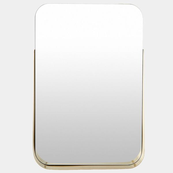 Specchio rettangolare con mensola, Ottone oc8877571