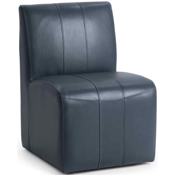 Sedie da pranzo Carsen in pelle, Blu Mistico, Set da 2 uj2003778