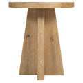 Tavolino d'angolo rotondo legno fluttuante finitura Buckboard ny0735009